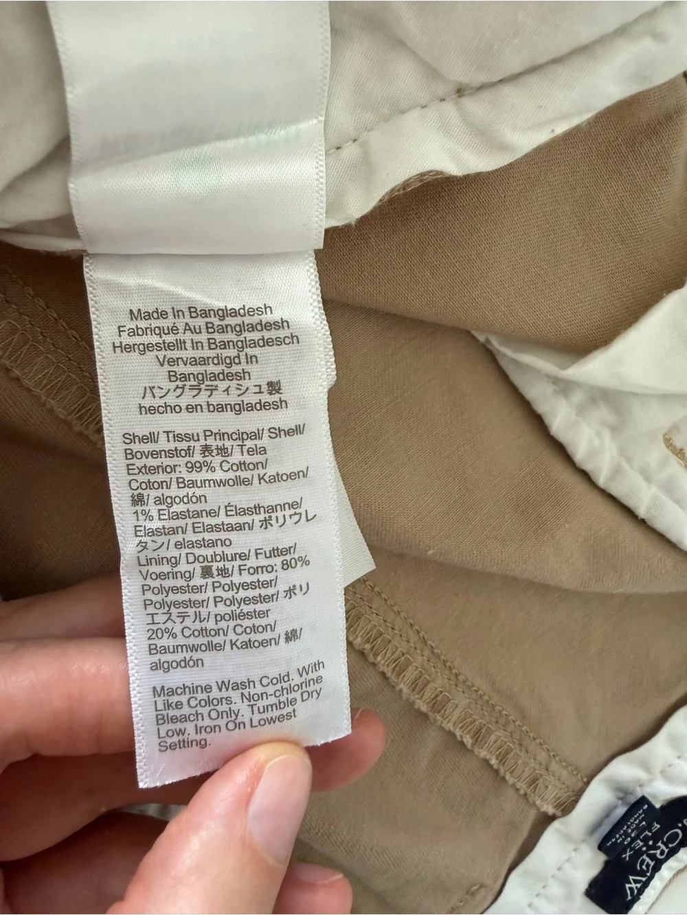 J.CREW Flex Chino Pants Mens 33x30 Beige Tan Straight Fit Stretch Old Money